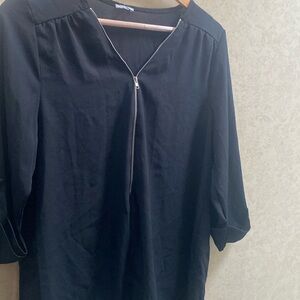 Black long dressy shirt charolette russe size medium